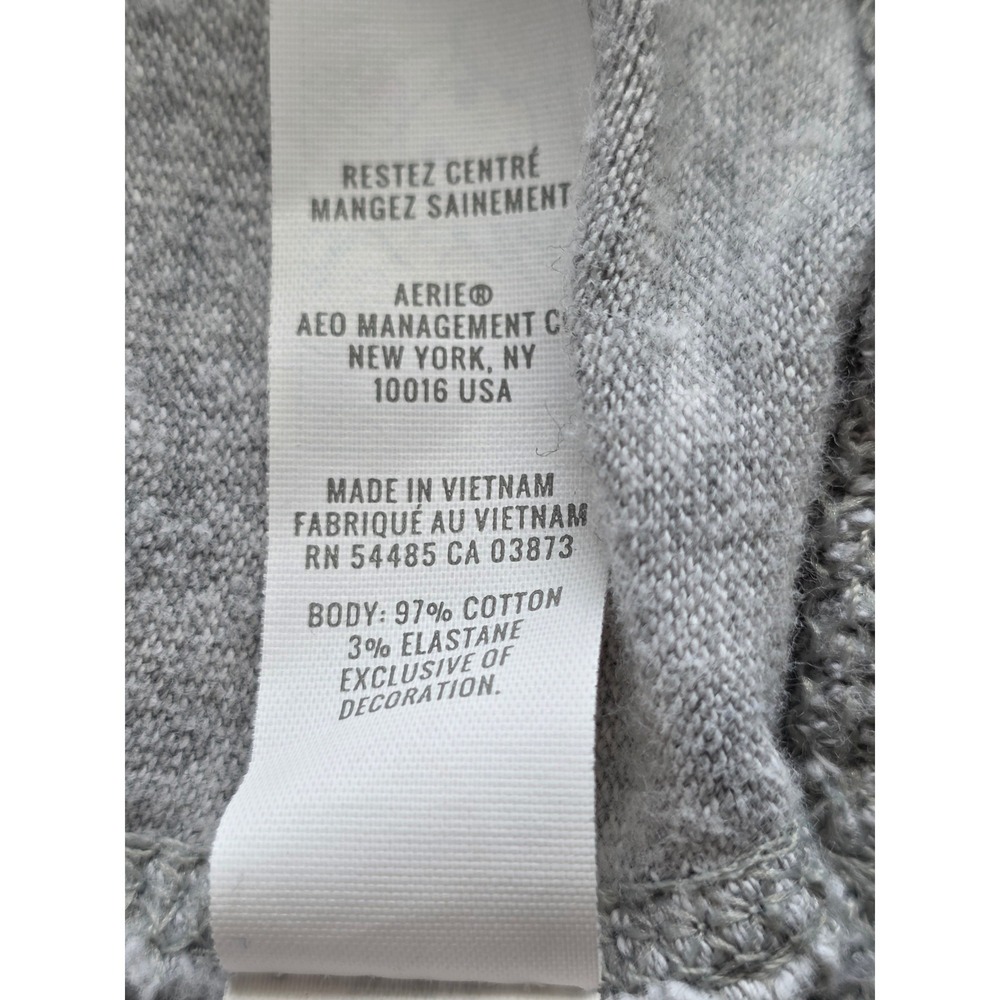 OFFLINE by Aerie Wow Waffle Knit Oversized Top XL Long Sleeves Thumbholes Gray - Picture 13 of 14
